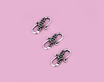 Sterling Silver S Clasps, s925 Silver Hook Clasp For Jewelry Making Supplies, Bracelet Hook Clasp Connector Ring