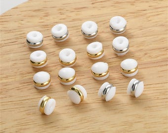 Tapón de silicona para aretes, tapones para los oídos, tapones para los oídos redondos chapados en oro de 18 k, tuercas para los oídos redondas, tapones de seguridad, almohadillas de silicona, tapón para los oídos