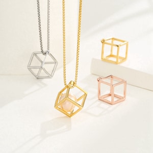 Sterling Silver Cube Block Box Charm, s925 Silver Cube Locket Charm For Jewelry Making Supplies, Cube Cage Charm for Gemstone 8-10MM