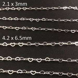 Sterling Silver Heart Chain, s925 Silver Specialty Chain For Jewelry Making Supplies, Unfinished Specialty Chain for Necklace Bracelet