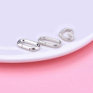 Sterling Silver Lobster Clasps, s925 Silver Heart Clasp For Jewelry Making Supplies, Bracelet Clasp, Necklace Clasp, Rectangle Clasp