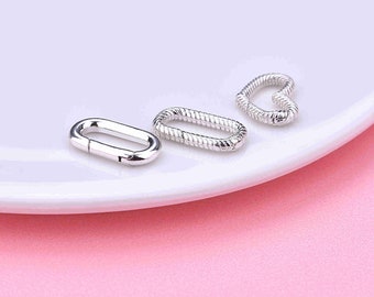 Sterling Silver Lobster Clasps, s925 Silver Heart Clasp For Jewelry Making Supplies, Bracelet Clasp, Necklace Clasp, Rectangle Clasp