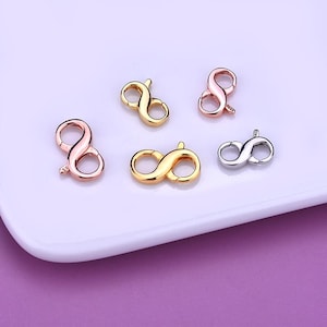 Sterling Silver Double Spring Rings, s925 Silver Infinity Spring Ring Clasp For Jewelry Making Supplies, Bracelet Spring Ring
