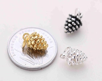 Sterling Silver Pine Cones Charm Pendant, Pine Cones Jewelry,  Pine Cones Charm,  Pine Cones Necklace Bulk,  Pine Cones Bracelet Bulk