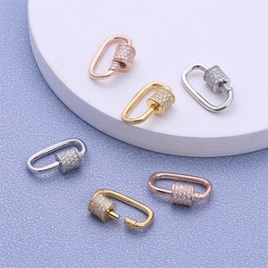 Sterling Silver CZ Rectangle Screw Clasps, 925 Silver Oval Screw Clasps, Screw Connectors, Rectangle Clasps, Necklace Clasps, Bracelet Clasp