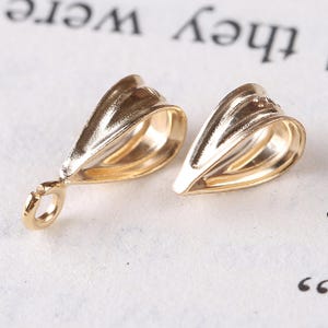 14K Gold Filled Pinch Bails, Gold Filled Charm Bail with Open Loop, Jewelry Bails,Charm Bails,Necklace Pinch,Pendant Pinch Bail for Gemstone
