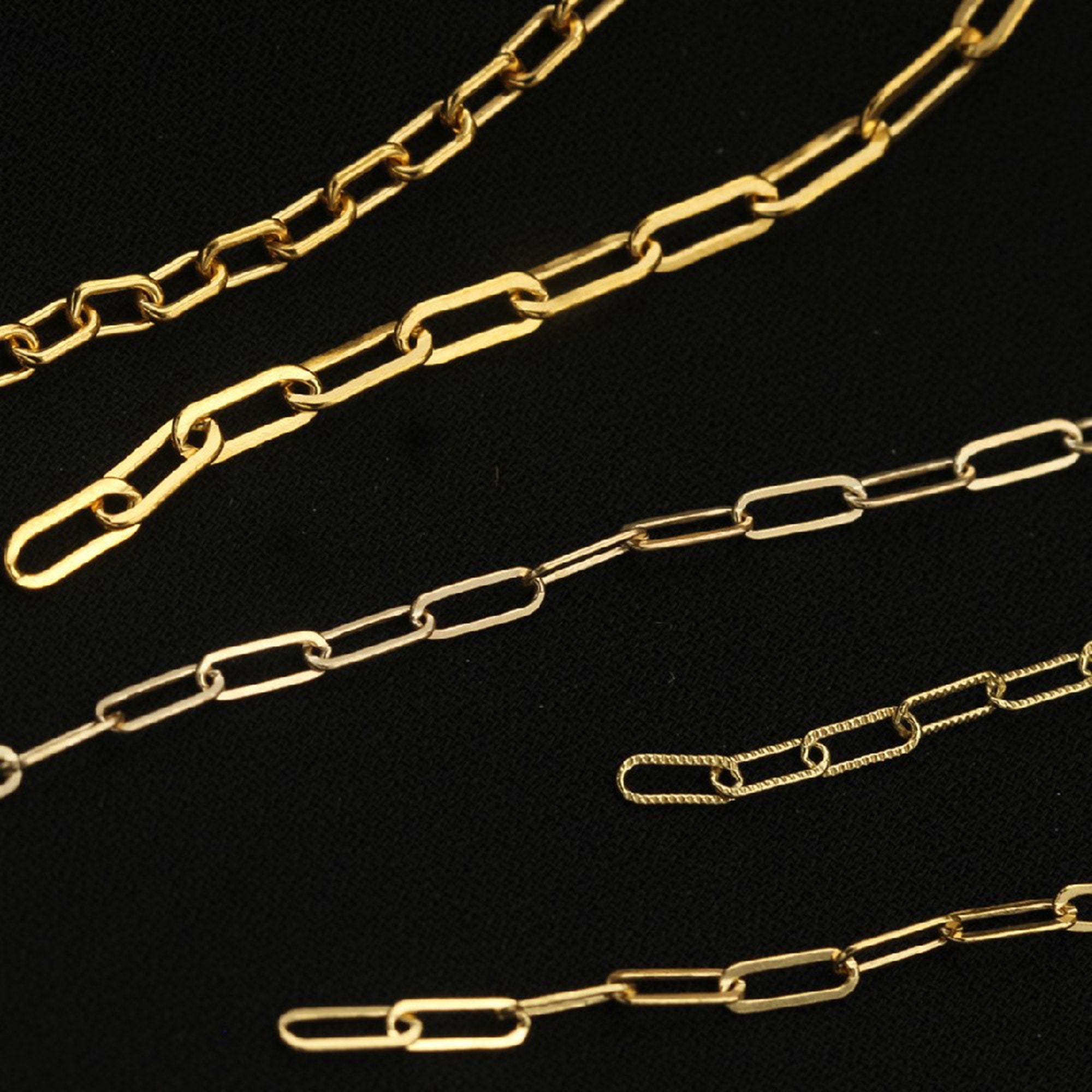 14K Gold Filled Paper Clip Chain Gold Filled Rectangle Drawn Etsy