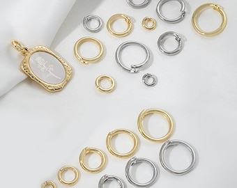 14K Gold Plated Open Jump Ring, Thick Round Ring Connector, Thick Open Ring Closure For Charm Pendant Holder 6mm 8mm 10mm 12mm 14mm