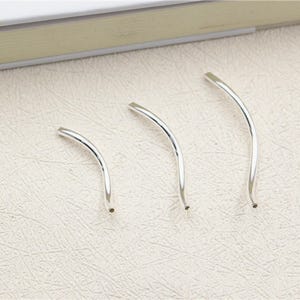 Sterling Silver Beads, Sterling Silver S Shape Curve Tube Bead,s925 Silver Noodle Tube Bead, Plain Smooth Tube Bead 20mm 25mm 30mm 35mm