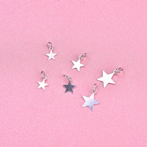 Sterling Silver Star Charm, s925 Silver Star Charm For Jewelry Making Supplies, Bracelet Charm, Earring Charm, Necklace Charm image 3