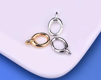 Kleiner ovaler Karabinerverschluss aus Sterlingsilber, s925er Silber, Karabinerverschluss für die Schmuckherstellung, auslösender Verschluss, Armband-Halter-Verschluss
