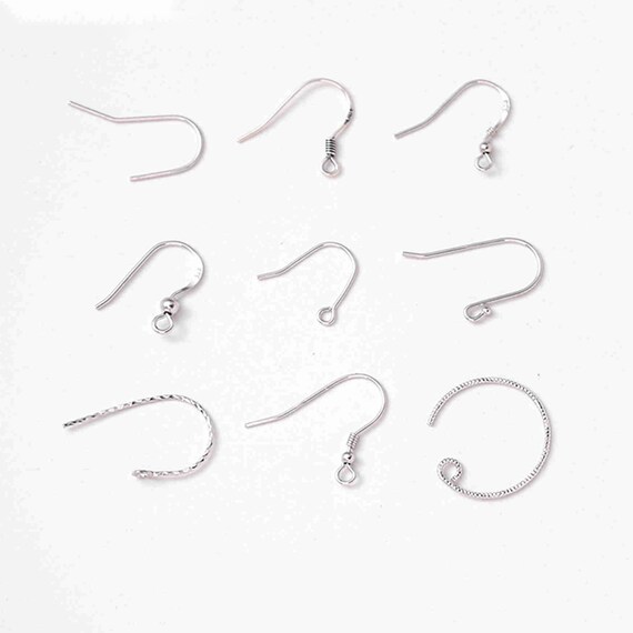 Silver Earring Hooks, S925 Silver Earring Hooks for Jewelry Making