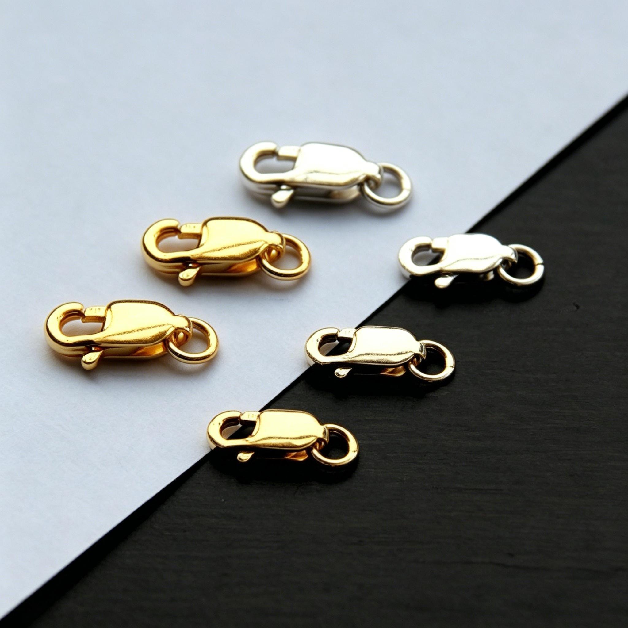 Sterling Silver Lobster Clasp , Gold Plated S925 Silver Rectangle