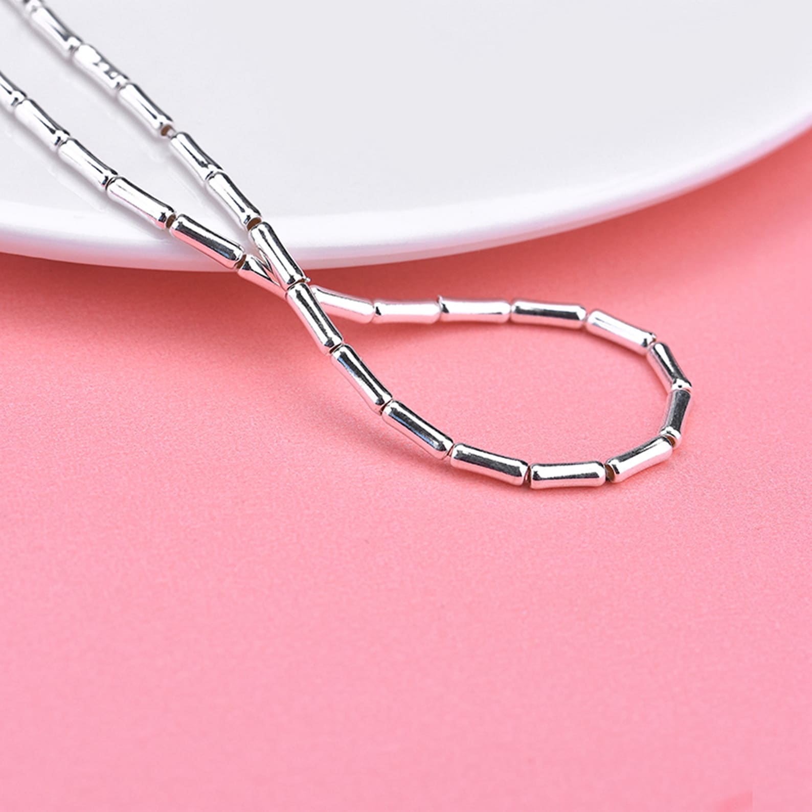 10/100pcs Sterling Silver Beads Sterling Silver Tube Beads Etsy