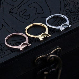 Ringinfattning i sterlingsilver, ringinfattning i 925 silver, ringämnen i sterlingsilver, justerbar ringinfattning 7-8 MM
