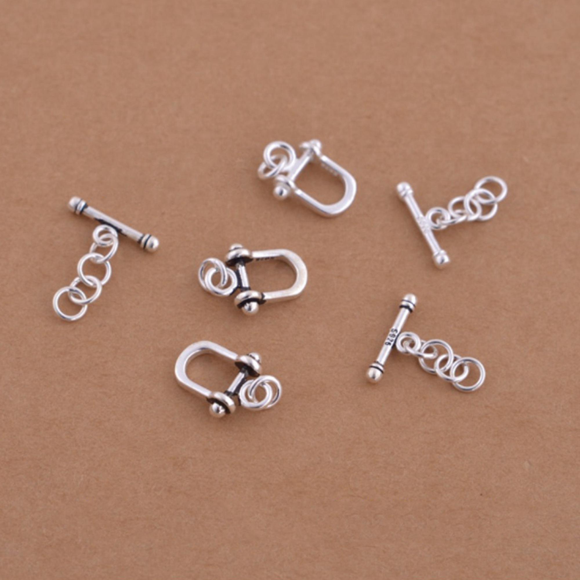 Sterling Silver Toggle Clasp,s925 Silver Round Chain Toggle Clasps for ...
