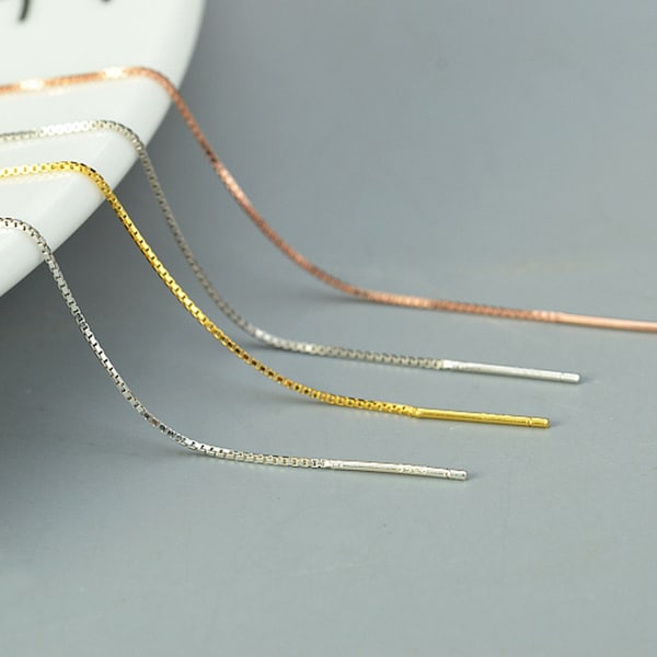 Oorbeldraadrijgers van sterling zilver met gesloten ring, S925 zilveren oordraadrijger voor het maken van sieraden, verkrijgbaar in de lengtes 70 mm, 90 mm, 95 mm en 115 mm.