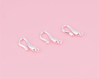 Sterlingzilveren S-haaksluiting met ringetje, s925 zilveren sluitingen, S-vormige haaksluiting, armbandsluiting, kettingsluiting