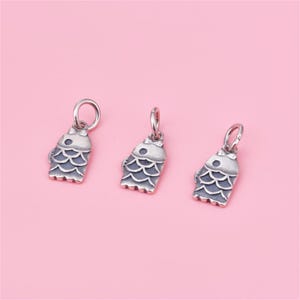 Sterling Silver Fish Charm Pendant, Marine Bracelet, Sea Life Necklace, Ocean Earring, Fishing Jewelry, Animals Charm, Charms In Bulk