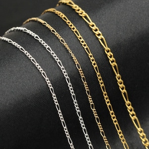 1 meter 14K Gold Filled Figaro Chain, Gold Filled Figaro Chain For Jewelry Making,Unfinished Cable Chain for Necklace Bracelet 1.3/1.5/2.4mm