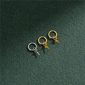 Sterling Silver Pendant Setting w/ Jump Ring, s925 Silver Pendant Setting For Jewelry Making Supplies, Half Drilled Pearl Mounts Flat Cap