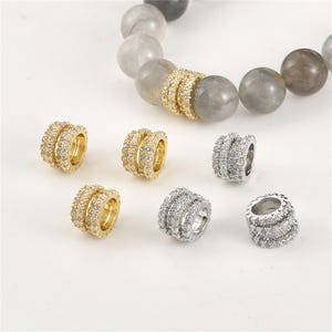 14K Gold Plated CZ Irregular Bead, Spiral Bead, Weave Bead, Braided Bead, Swirl  Bead, Bracelet Spacer, Knot Bead, Twist Bead 7.5*10.4mm