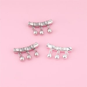 Sterling Silber &quot;Fu&quot; Perlen mit Glocke, Glücksbringer, Bambus Motiv Bead, Armband Spacer, Traditionelle Symbol Bead, Jingle Bead 27mm .&quot;