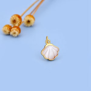 Sterling Silver Shell Shaped Charm Pendant, Ocean Bracelet, Beach Necklace, Coastal Earring, Small Charm, Conch Shell Jewelry,Tropical Charm