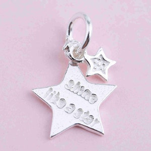 Sterling Silver Star Charm Pendant, Celestial Bracelet, Starry Necklace, Sky Earring, Night Sky Jewelry, Twinkle Star Charm, Charms In Bulk