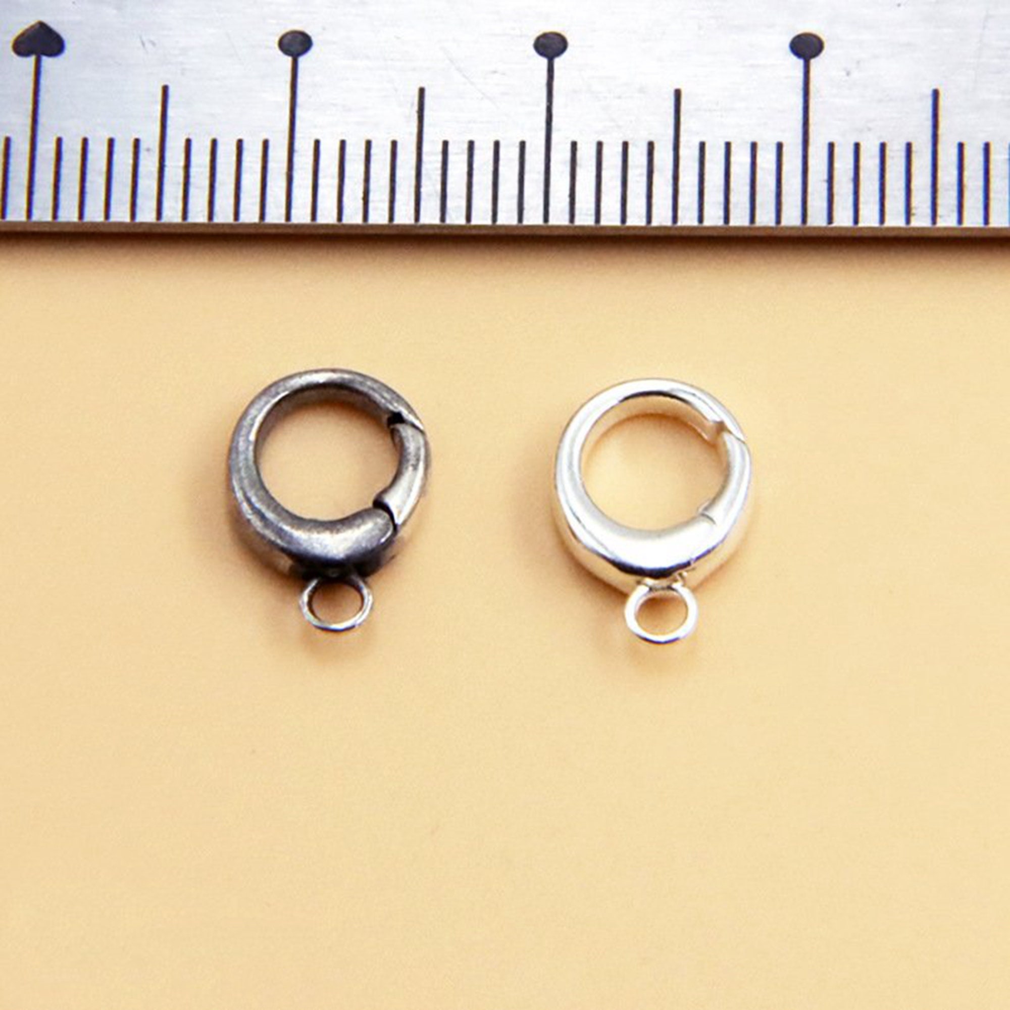 Sterling Silver Oval Clasp, Spring Gate Clasp, Silver Hinged Ring