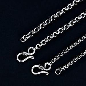 10pcs Sterling Silver Rolo Chain, Belcher Chain With S Clasp, Rolo Necklace Chain 3mm 4mm 5mm 6mm 8mm 10mm 18 20 22 24 26 28 30 32 34 Inches