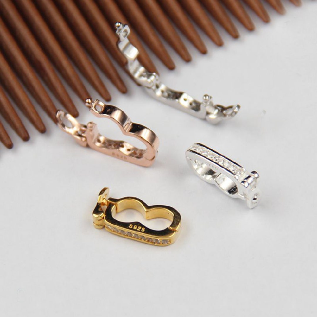 Sterling Silver Pendant Bail, S925 Silver Bail Clasp for Jewelry Making