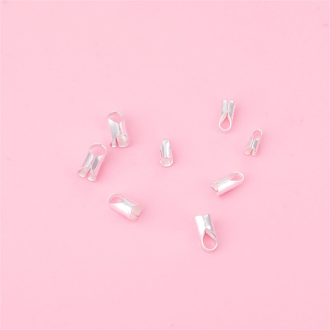 Sterling Silver Cord End Caps,s925 Silver Leather Cord End Cap for