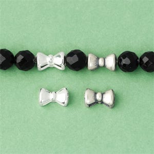 Sterling Silver Vintage Bowknot Beads, Bow Bead, Butterfly Knot Bead, Bowtie Bead, Bracelet Spacer, Delicate Bead, Dainty Bead