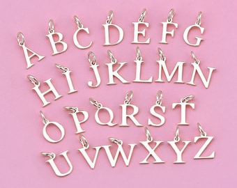 Sterling Silver Letter Charm, s925 Silver Alphabet Charm, Bracelet Charm Bulk, Earring Charm Bulk, Necklace Charm Bulk, Small Charms