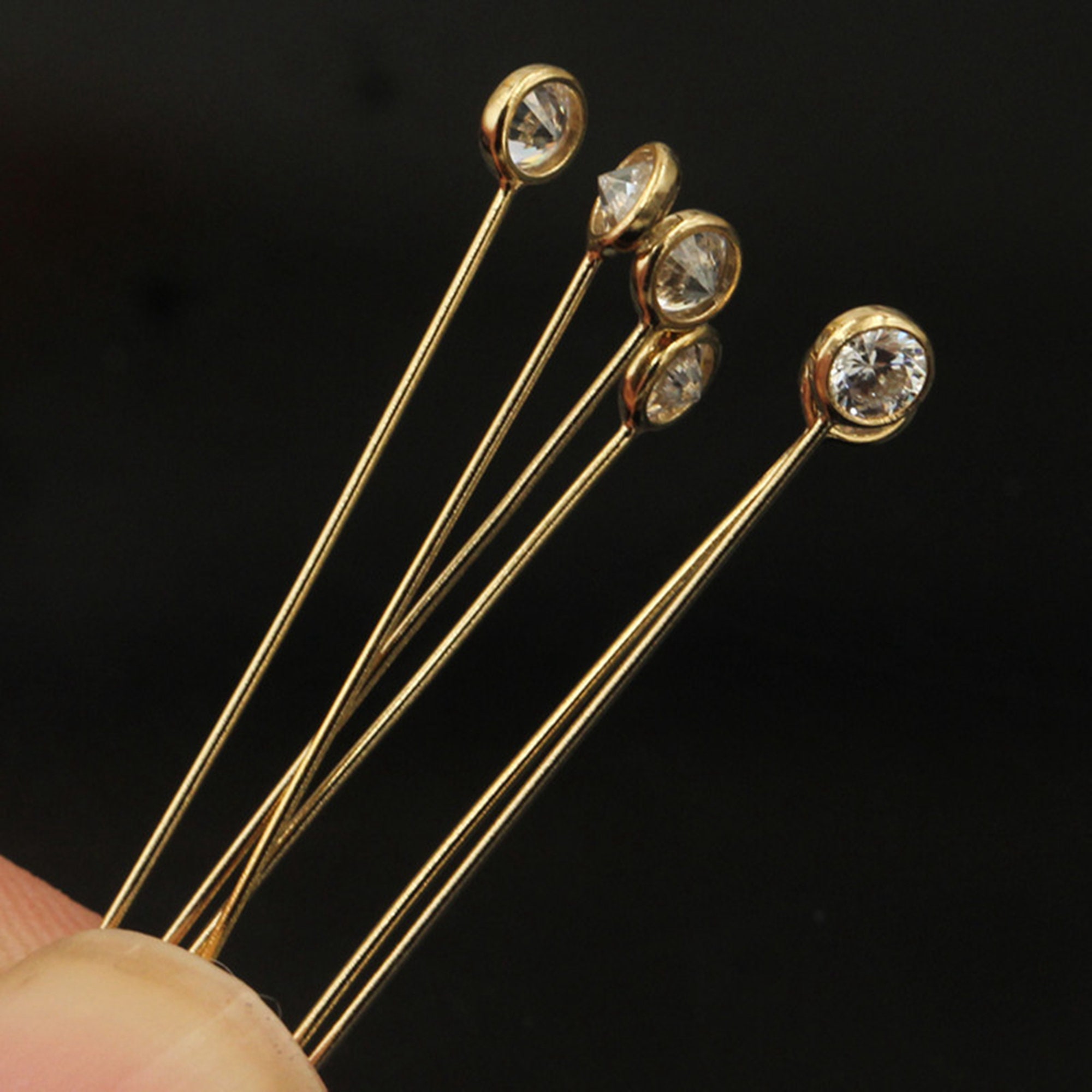 100pcs Stainless Steel 9 Eye Pin Gold Silver Tone 0.6mm Thick Loop Eyepin  Findings for