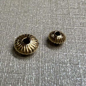 14K Gold Filled Corrugated Saucer Spacer Beads, Gold Filled Saucer Bead, Bracelet Bead, Necklace Bead, Saucer Bead, UFO Bead, Spacer Beads