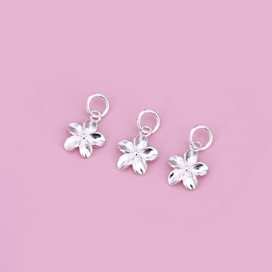 Sterling Silver Flower Charm Pendant, Bloom Bracelet, Garden Necklace, Daisy Earring, Botanical Jewelry, Floral Charm, Charms In Bulk