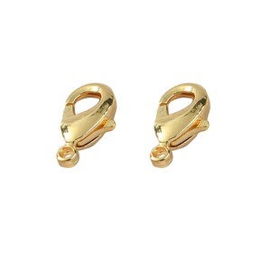 14K Gold Plated Lobster Clasp, Gold Tone Lobster Clasps For Jewelry Making Supplies, Bracelet Lobster Claw Clasps, Trigger Clasp image 6