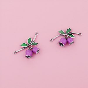 Sterling Silver Enamel Tulip Pendant, Tulip Blossom Bracelet, Garden Necklace, Nature Earring,  Botanical Jewelry, Floral Charm