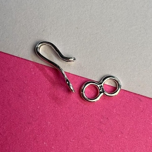 Haken- und Ösenverschlüsse aus Sterlingsilber, Hakenverschluss für Schmuckzubehör, Haken- und Ösenverbinder, Unendlichkeitsverbinder, Hakenverbinder