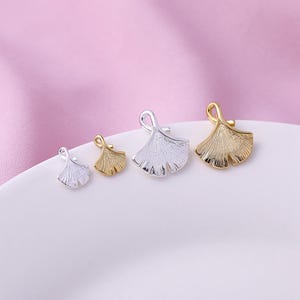 Sterling Silver Ginko Charm, s925 Silver Leaf Charm For Jewelry Making Supplies, Bracelet Charm, Earring Charm, Necklace Charm