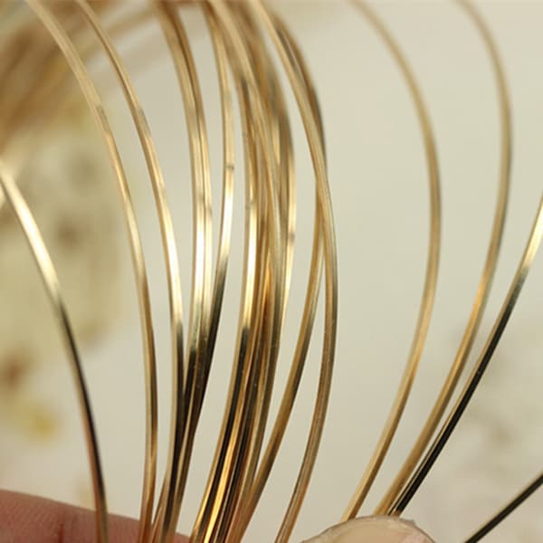 1 meter 14K Gold Filled Square Wire, Gold Filled Half Hard Wire For Jewelry Making Supplies, Gold Soft Wire,Beading Wire 0.64-1.27mm 16-22Ga