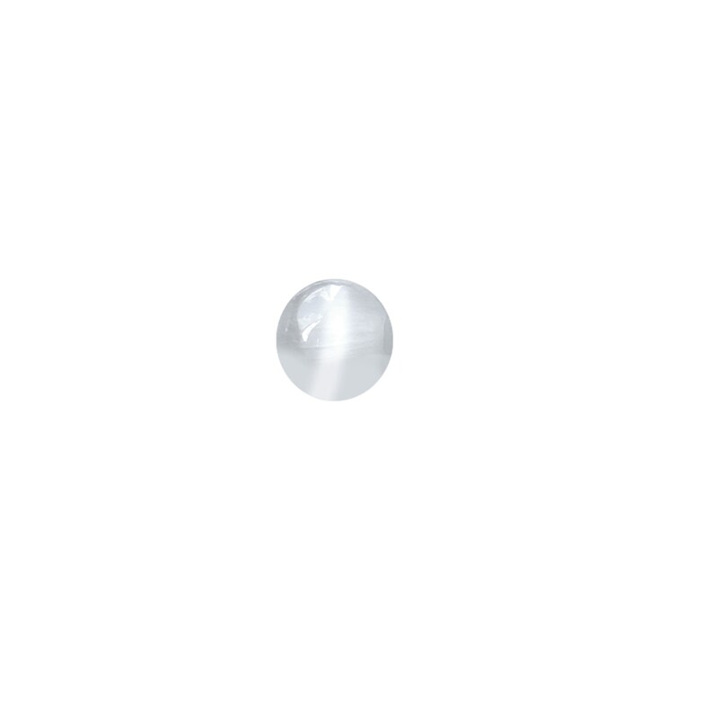 May include: A white, round, smooth, glass sphere.