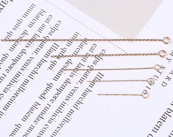 Épingles à oeil torsadées remplies d'or 14 carats, épingles à oeil remplies d'or pour fournitures de fabrication de bijoux, aiguilles dorées, fil épais 0,5 mm 24G