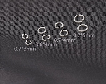 Anillo de salto abierto de plata esterlina, anillo de salto abierto de plata s925 para suministros de fabricación de joyas, anillo de salto abierto 3 mm 4 mm 5 mm