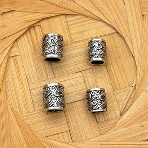 50pcs Sterling Silver Cloud Tube Beads, Weather Bead, Heavenly Bead, Lucky Cloud Bead, Bracelet Spacer, Cloudscape Bead 6.5x7.9mm 7.3x8.7mm