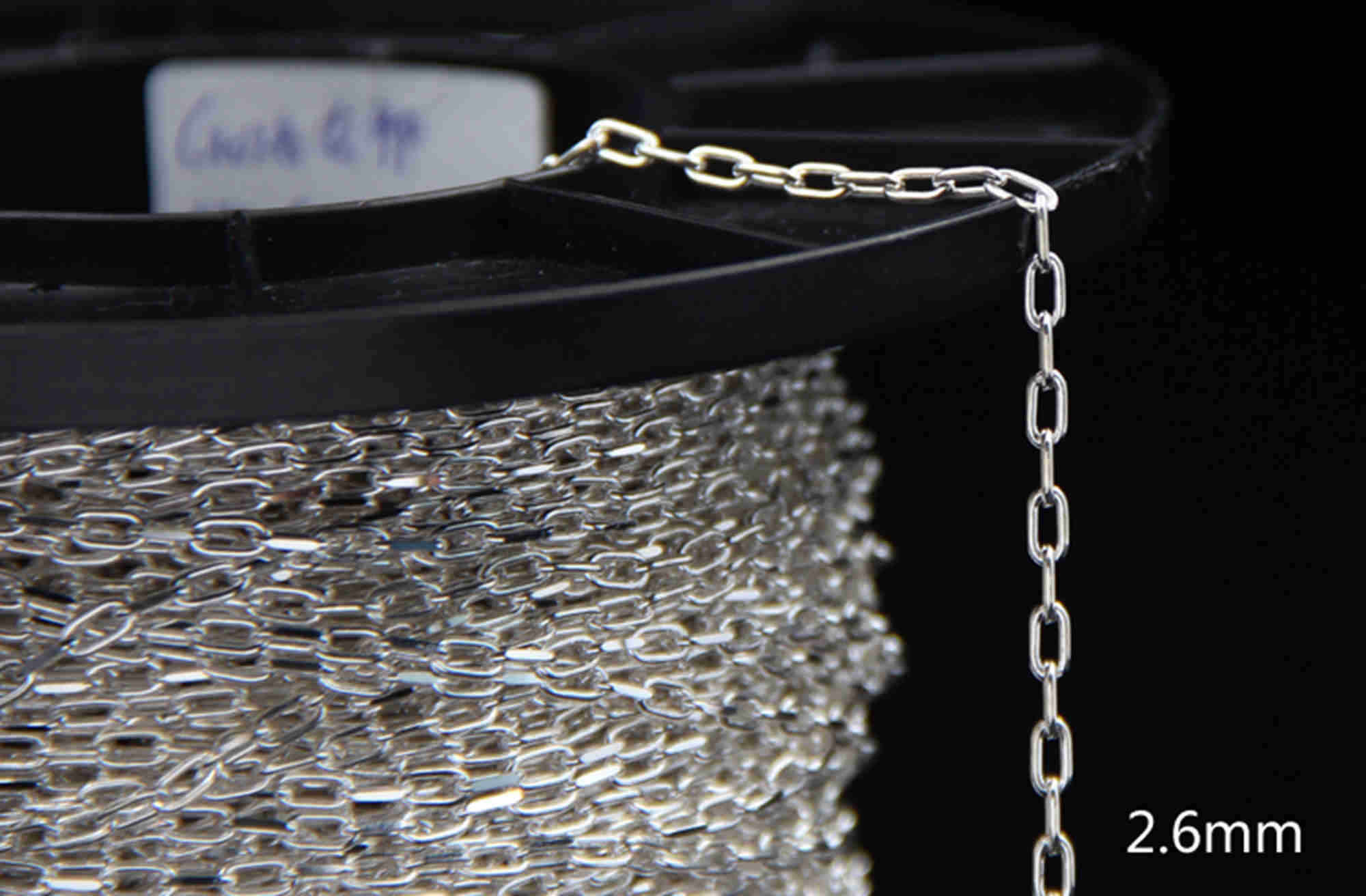 925 Sterling Silver Unfinished Chain With Extra Big Circle Flat Cable