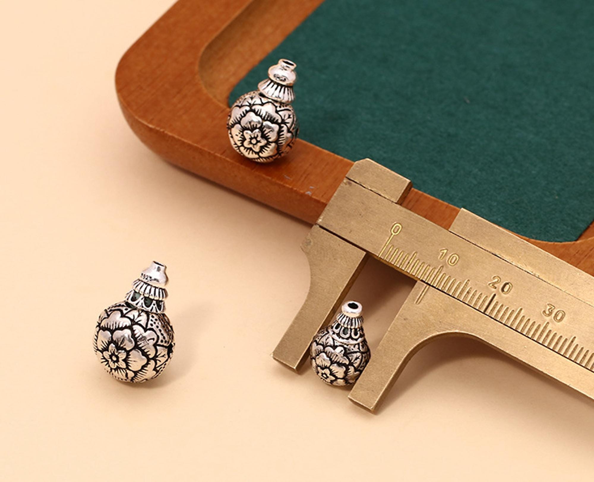 10 Pz Perline Bali In Argento Sterling Placcato A667