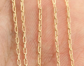 14K Gold Filled Kabelkette, Gold Filled Kabelkette für die Schmuckherstellung, unfertige Kette Halskette Armband Filmmaterial 1 Meter